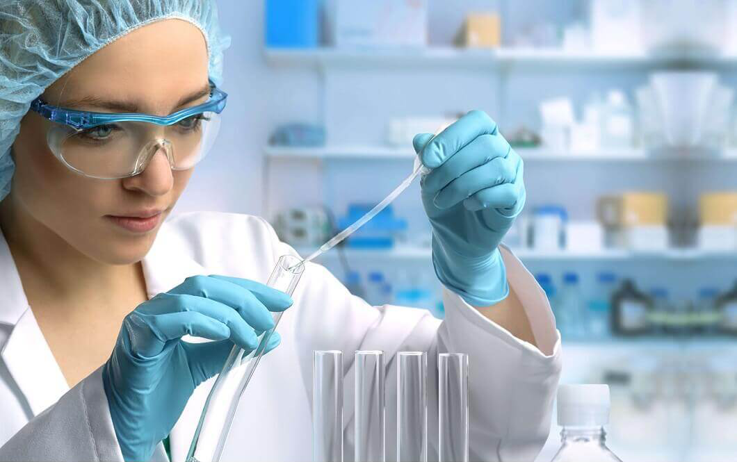 Lab Technician testing the oncology products